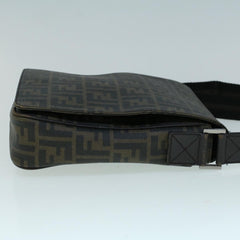 Fendi Flap Messenger Bag Zucca Coated Canvas