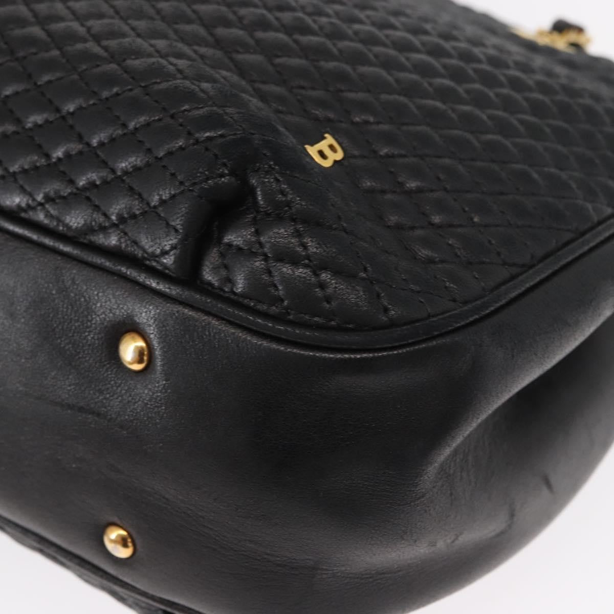 Bally Vintage Chain Shoulder Bag Quilted Leather