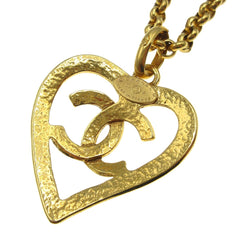 Chanel CC Heart Pendant Necklace Metal