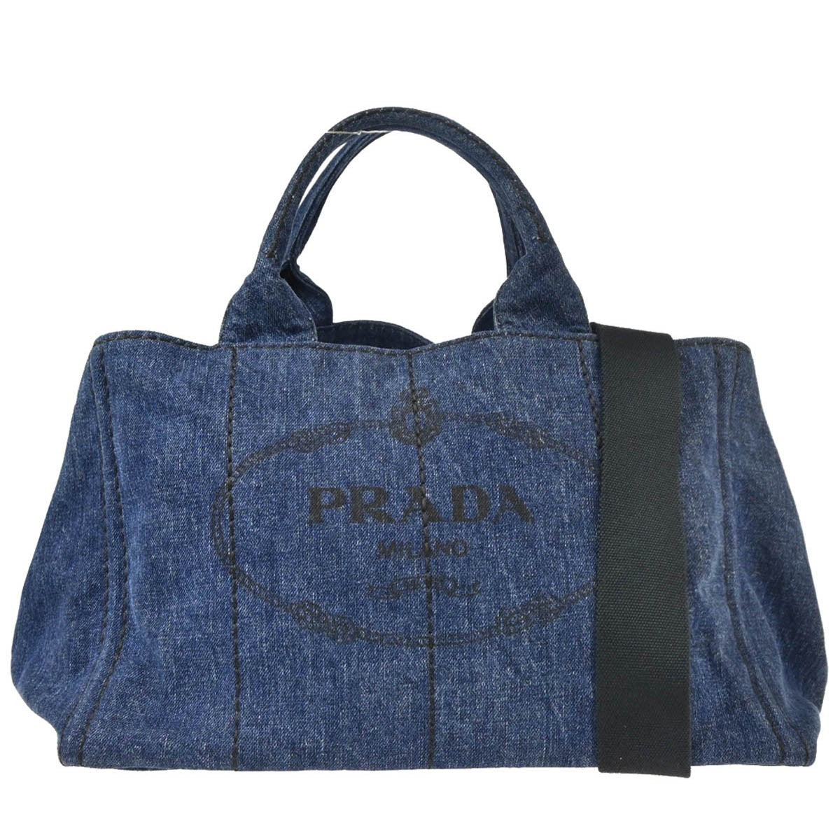 Prada Canapa Convertible Tote Denim