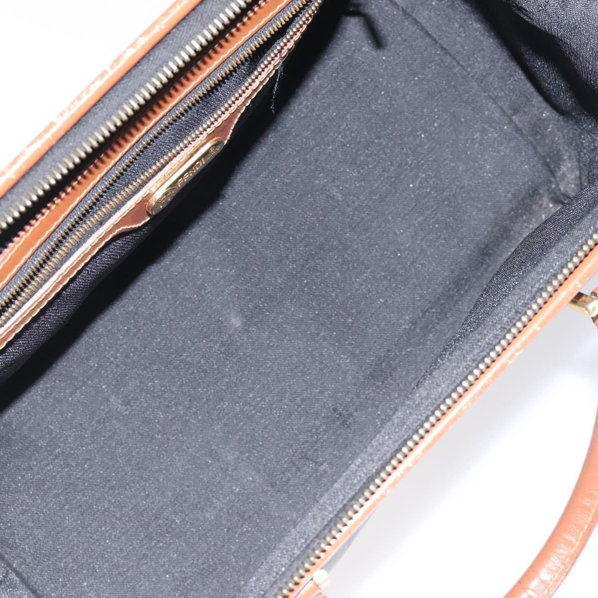 Fendi Vintage Pequin Boston Bag Coated Canvas