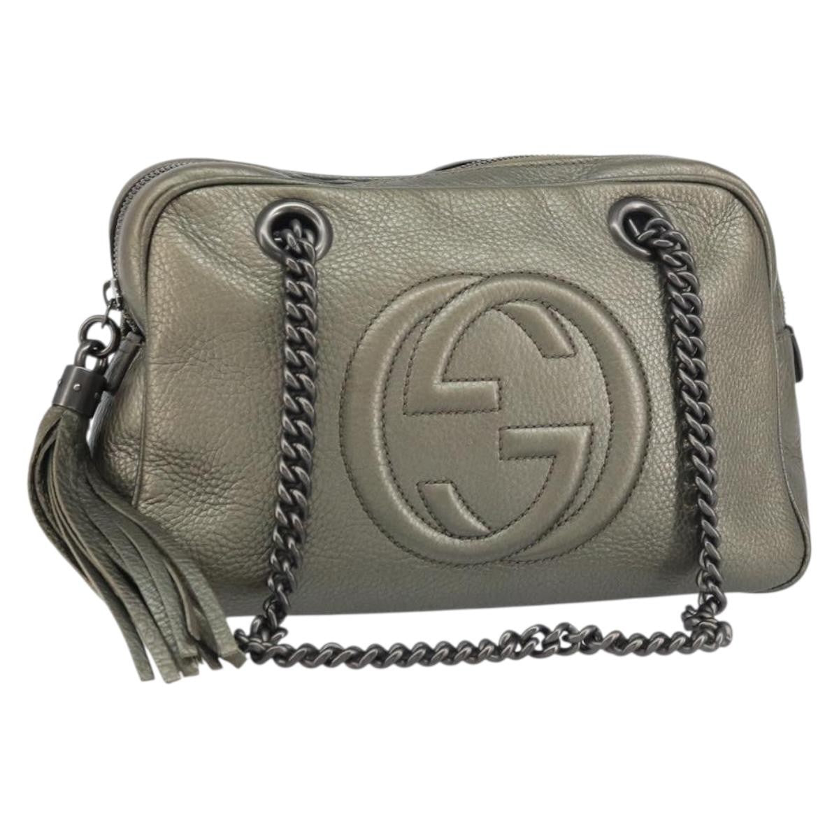 Gucci Soho Chain Zip Shoulder Bag Leather
