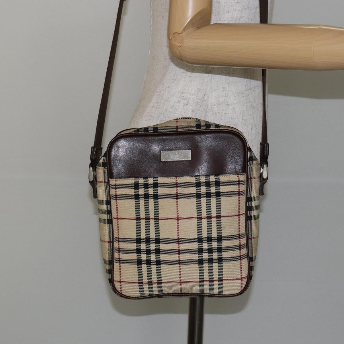 Burberry Zip Messenger Bag Nova check Canvas and Leather