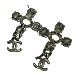Chanel CC Dangle Earrings Metal with Crystals