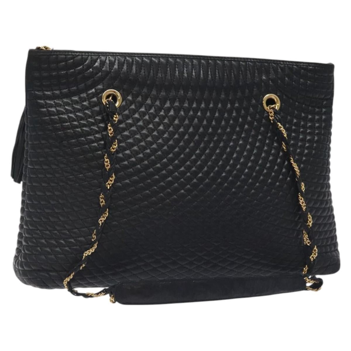 Bally Vintage Chain Shoulder Bag Quilted Leather