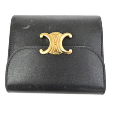 Celine Triomphe Trifold Wallet Leather