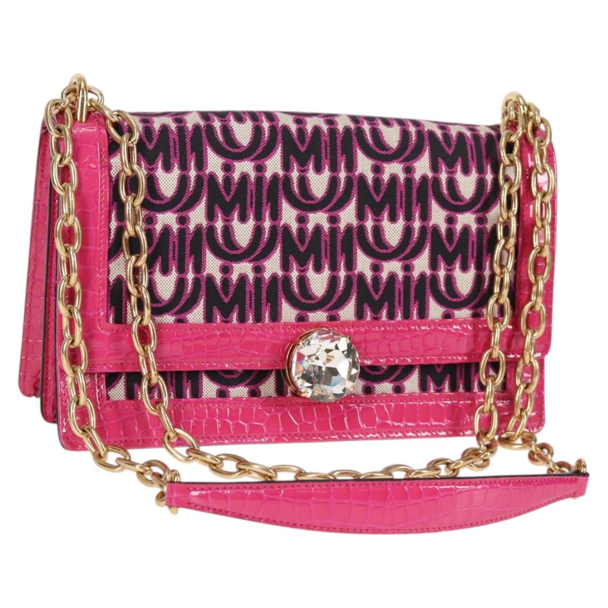 Miu Miu Chain Shoulder Bag Canvas