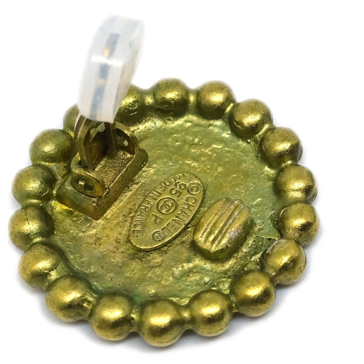 Chanel CC Button Clip-On Earrings Metal