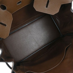 Hermes Birkin Handbag Grey Clemence with Palladium Hardware