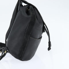 Fendi Logo Flap Drawstring Backpack Leather