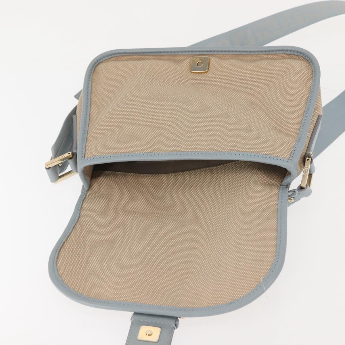 Fendi Logo Flap Shoulder Bag Canvas