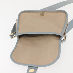 Fendi Logo Flap Shoulder Bag Canvas