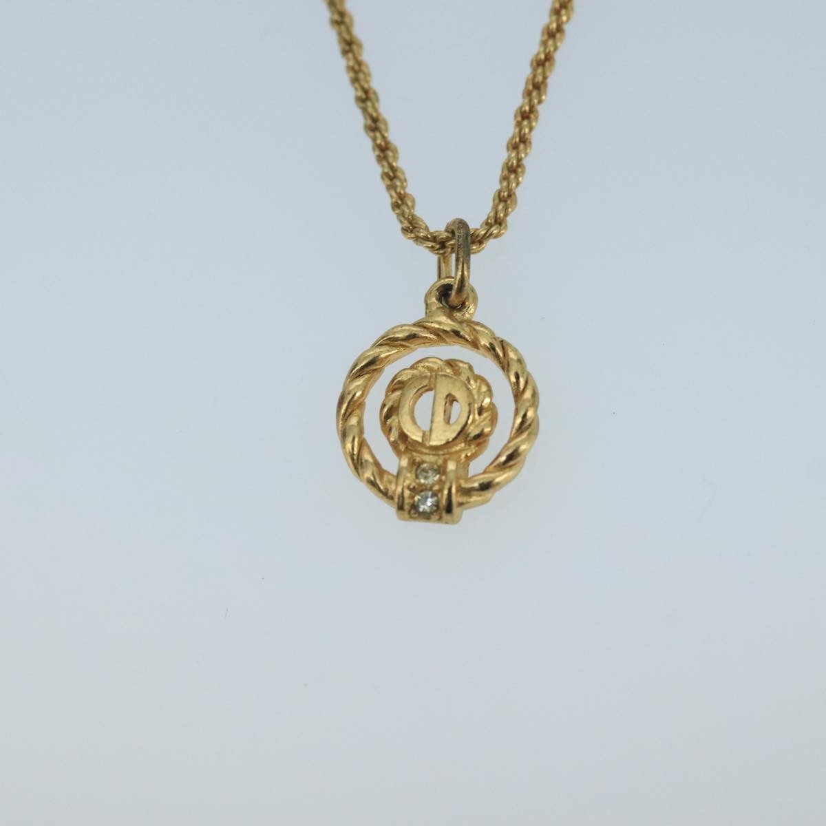 Christian Dior CD Pendant Necklace Metal