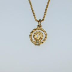 Christian Dior CD Pendant Necklace Metal