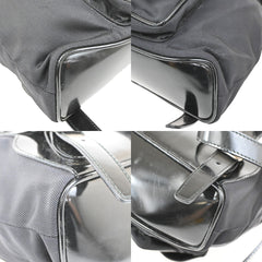 Gucci Vintage Bamboo Backpack Nylon and Patent Leather