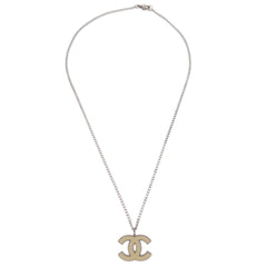 Chanel CC Logo Pendant Necklace Metal