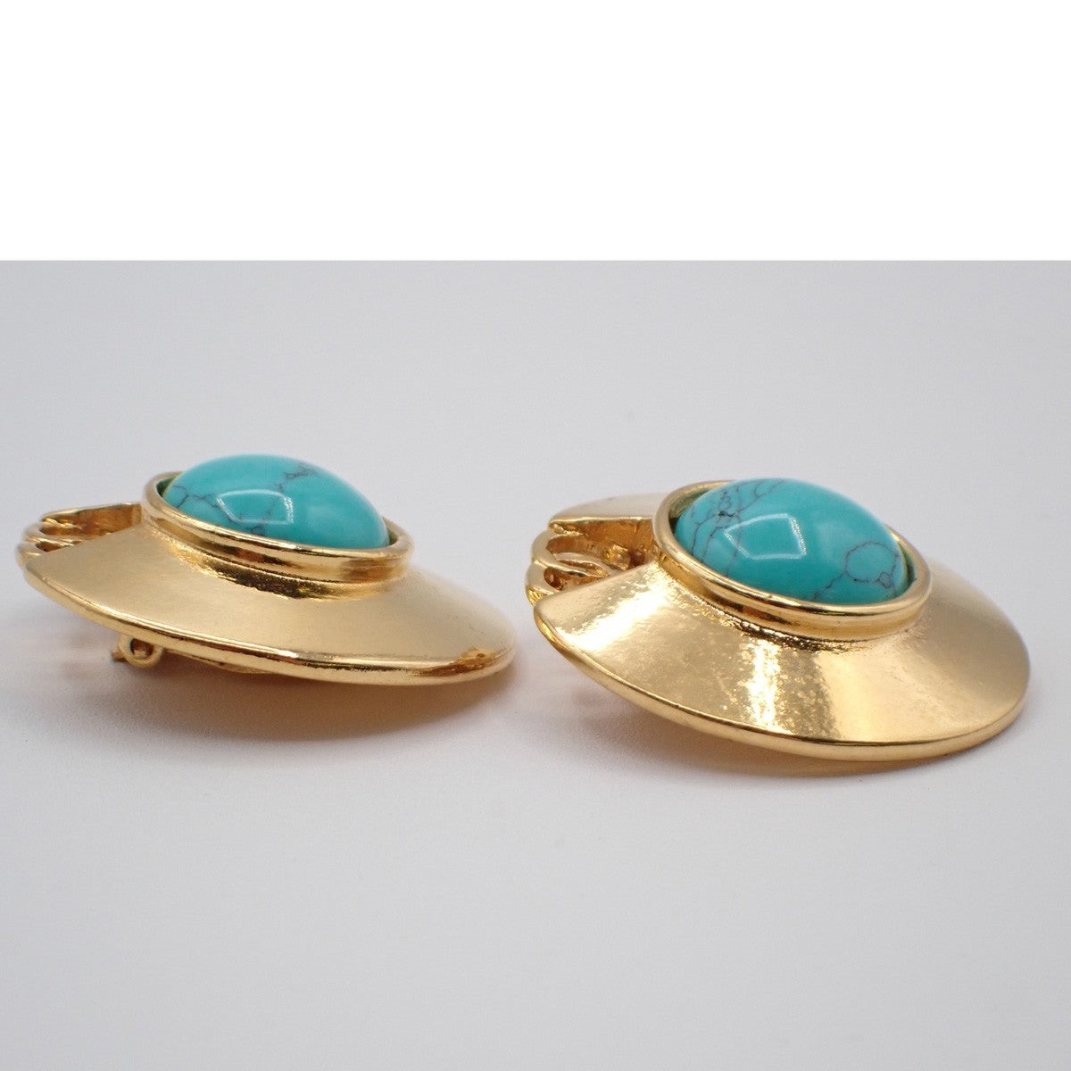 Chanel Vintage CC Round Button Clip-On Earrings Metal