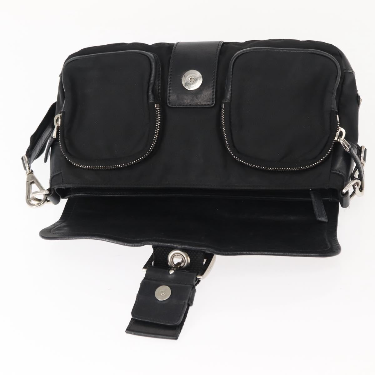 Prada Double Pocket Buckle Flap Bag Tessuto with Leather