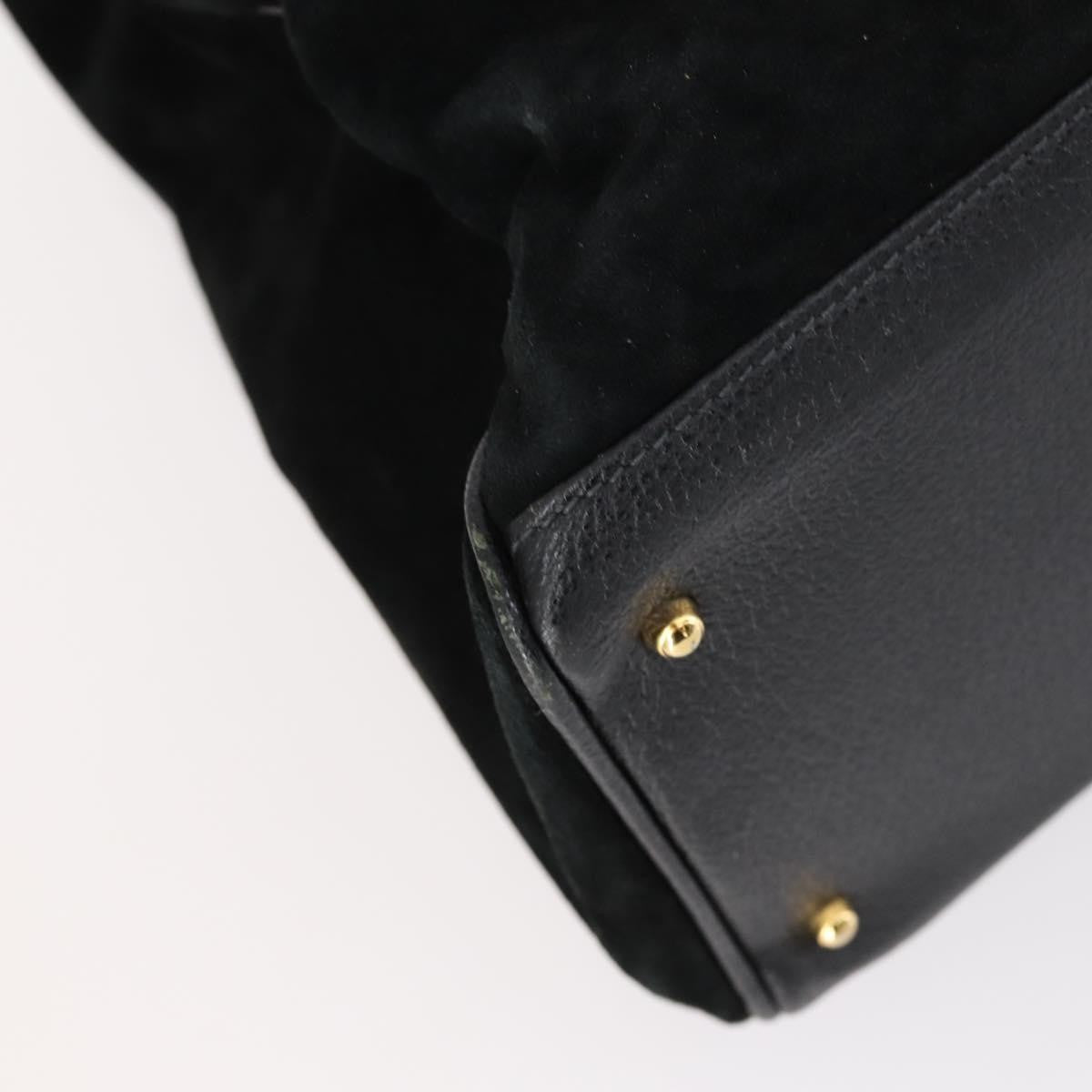 Gucci Vintage Bamboo Handle Bag Suede