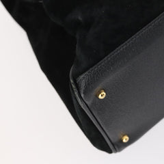 Gucci Vintage Bamboo Handle Bag Suede