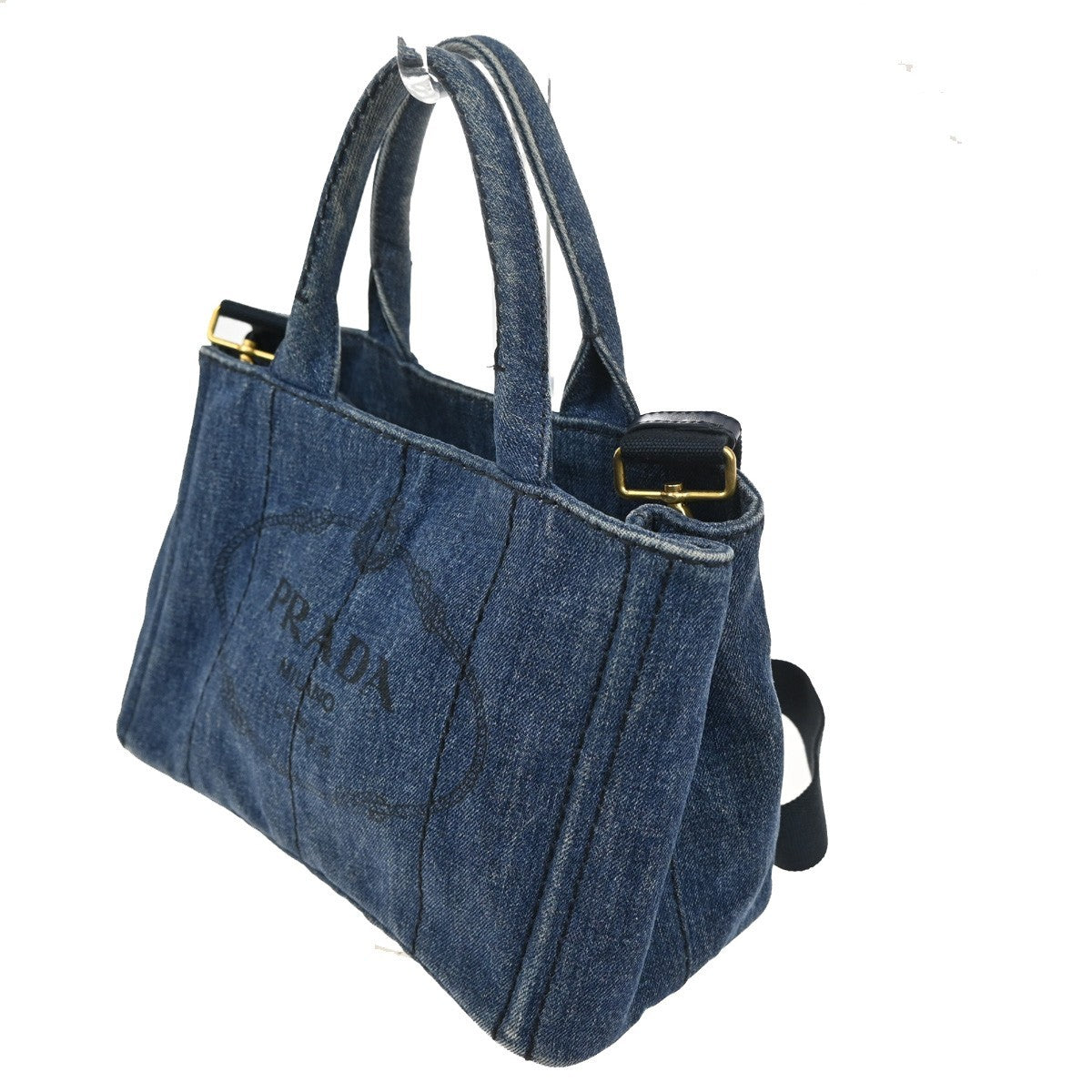 Prada Canapa Convertible Tote Denim