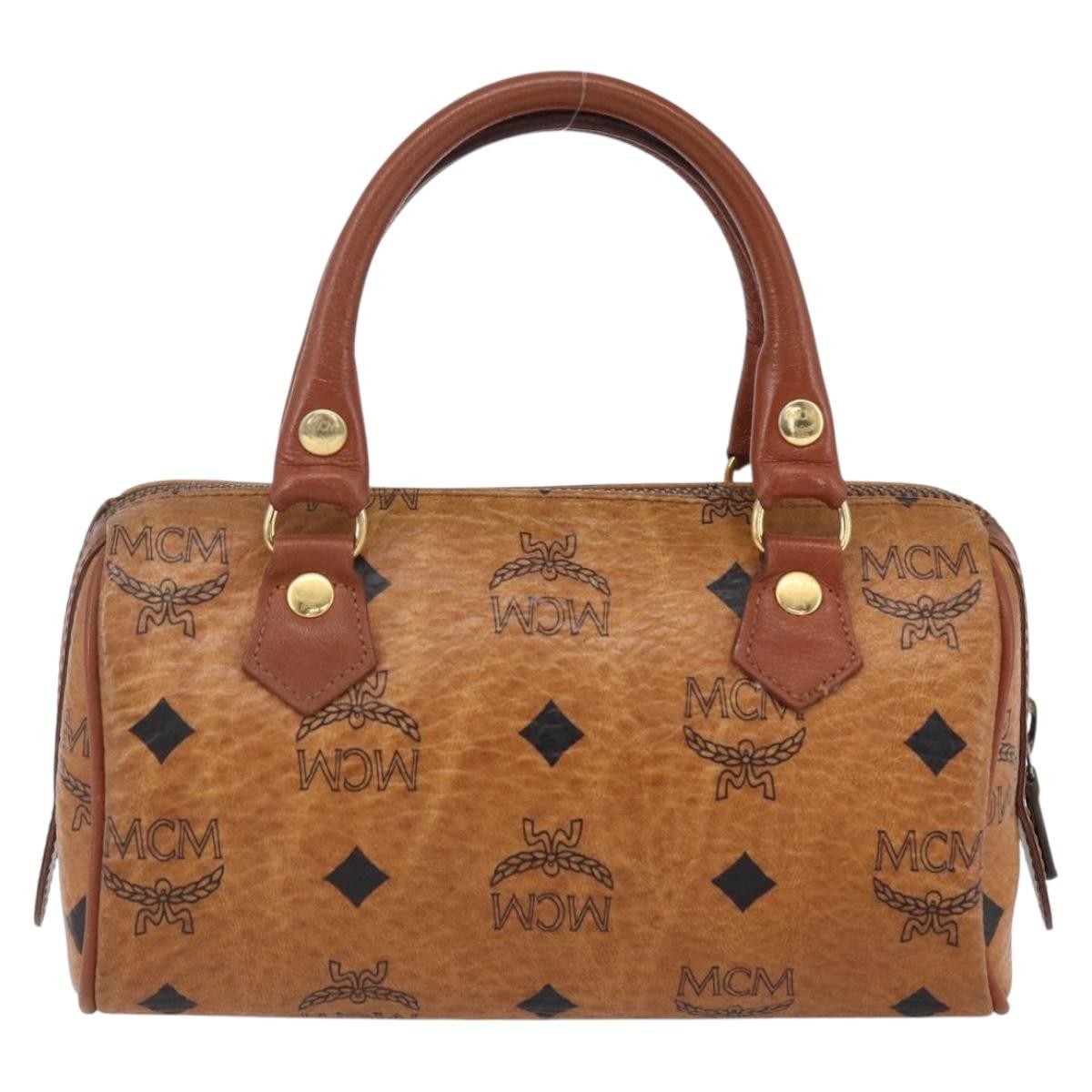 MCM Visetos Handbag Canvas and Leather
