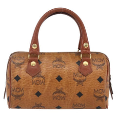 MCM Visetos Handbag Canvas and Leather