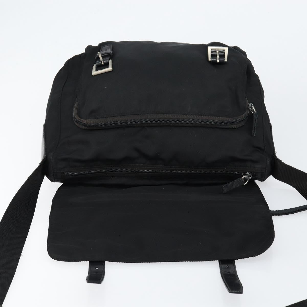 Prada Double Buckle Flap Messenger Bag Tessuto