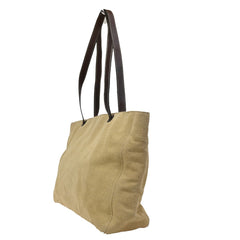 Chanel Vintage CC Tote Canvas with Leather