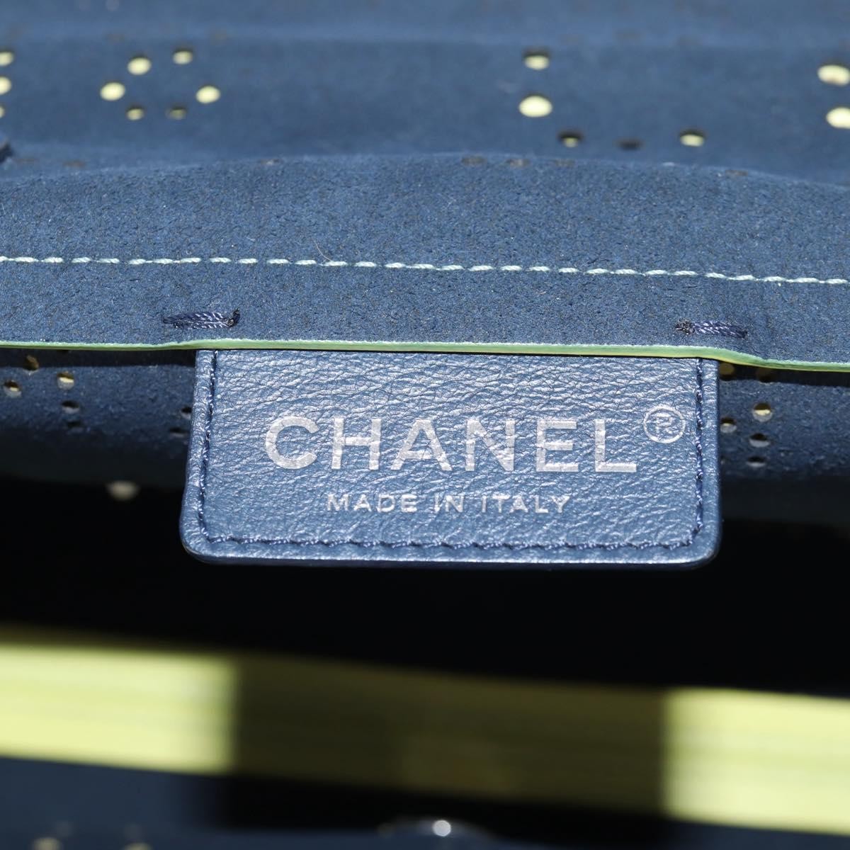 Chanel Logo Eyelets Flap Bag Perforated Calfskin