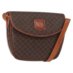 Celine Vintage Macadam Shoulder Bag Canvas and Leather