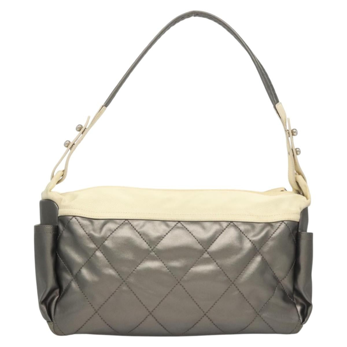 Chanel Biarritz Hobo Quilted Coated Canvas