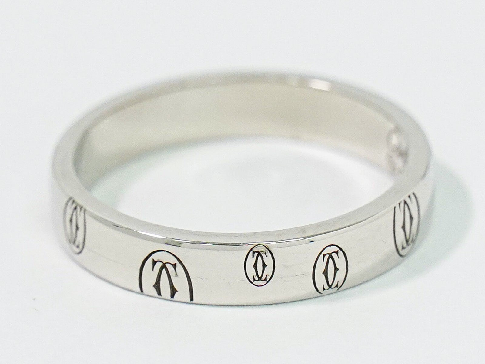 Cartier C de Cartier Happy Birthday Band Ring 18K White Gold