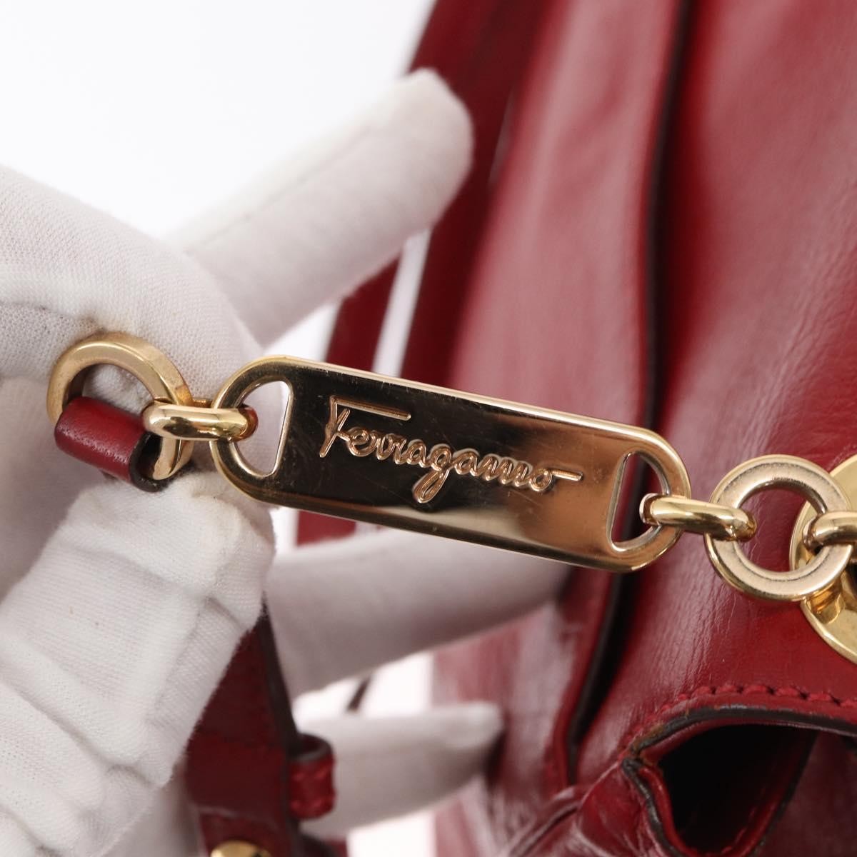 Salvatore Ferragamo Gancini Shoulder Bag Leather