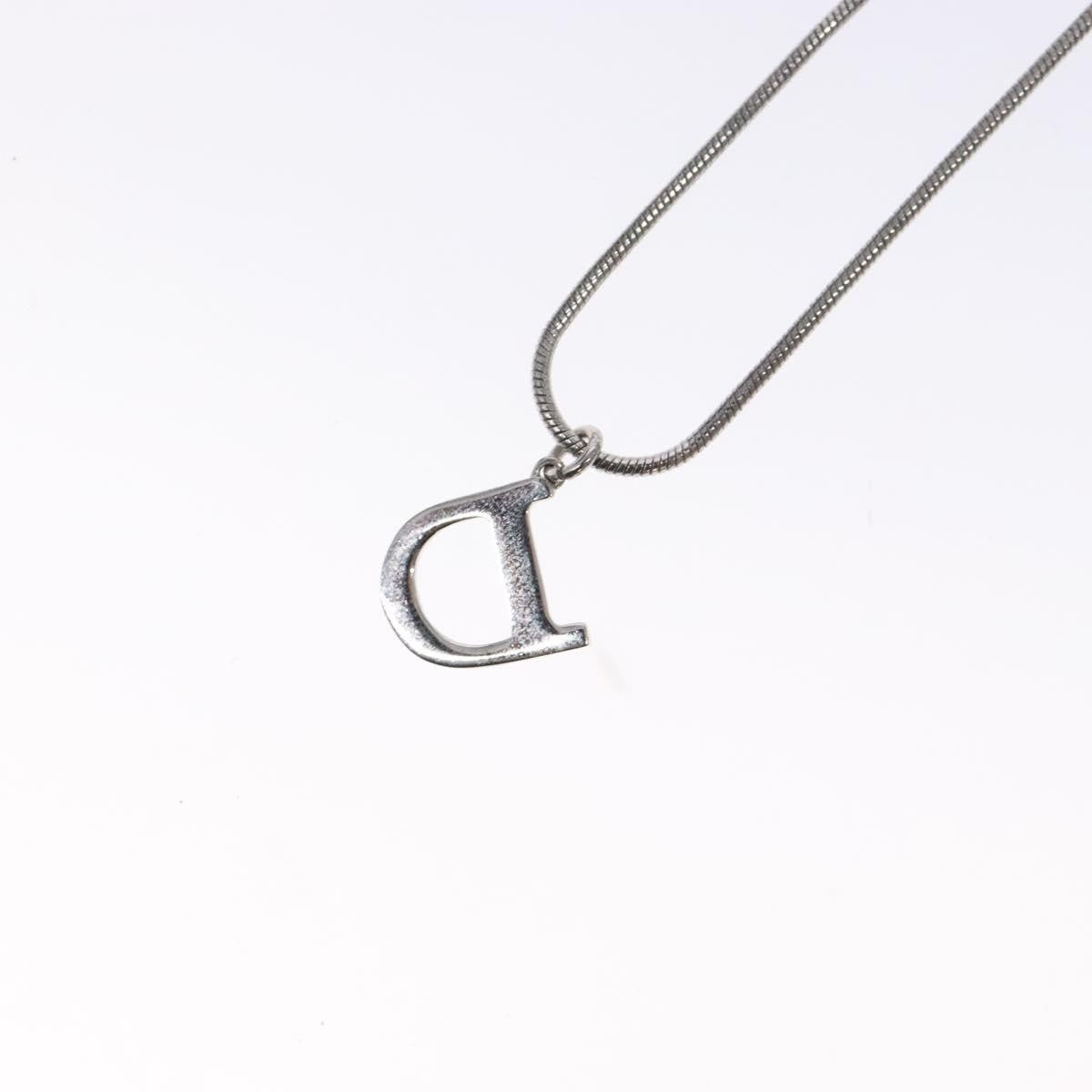 Christian Dior D logo Pendant Necklace Metal