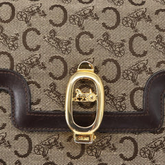 Celine Vintage C Sulky Horsebit Shoulder bag Canvas and Leather