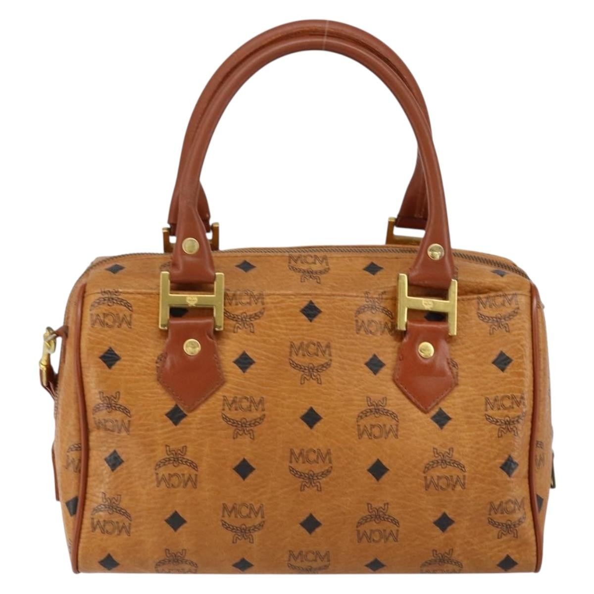 MCM Visetos Handbag Canvas and Leather