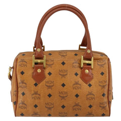 MCM Visetos Handbag Canvas and Leather