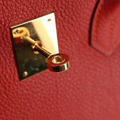 Hermes Birkin Handbag Red Togo with Gold Hardware