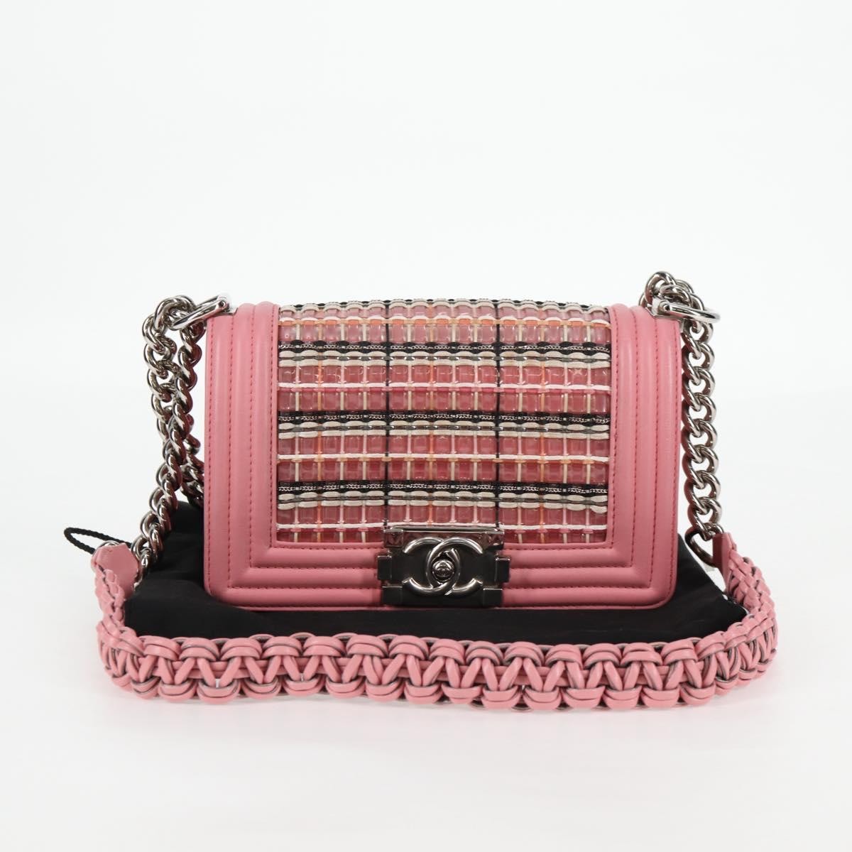 Chanel Boy Flap Bag Woven PVC with Lambskin
