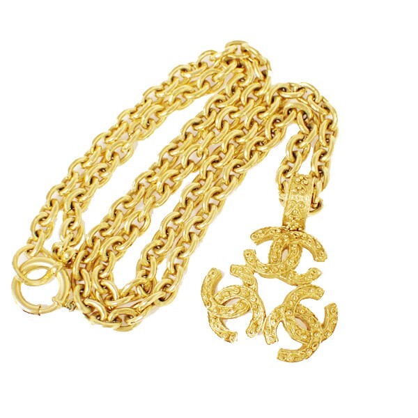 Chanel Vintage Triple CC Chain Necklace Metal