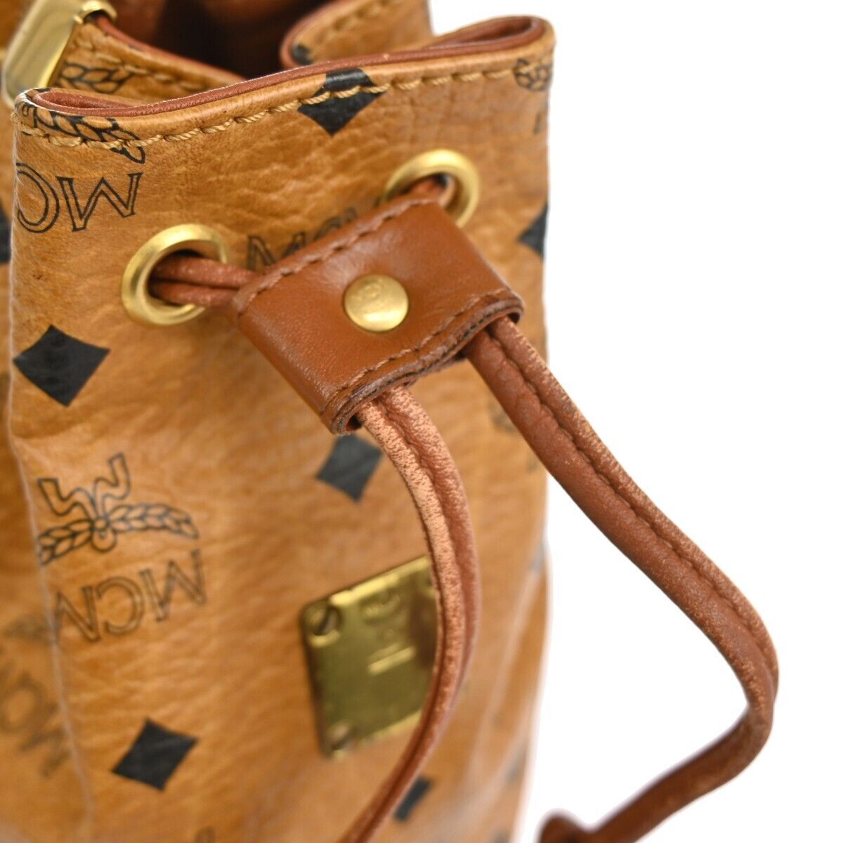 MCM Drawstring Shoulder Bag Leather