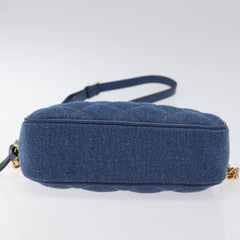 Versace Medusa Icon Front Slip Pocket Camera Bag Quilted Denim