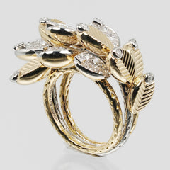 Cartier Grain de Cafe Ring 18K Yellow Gold with 18K White Gold and Diamonds