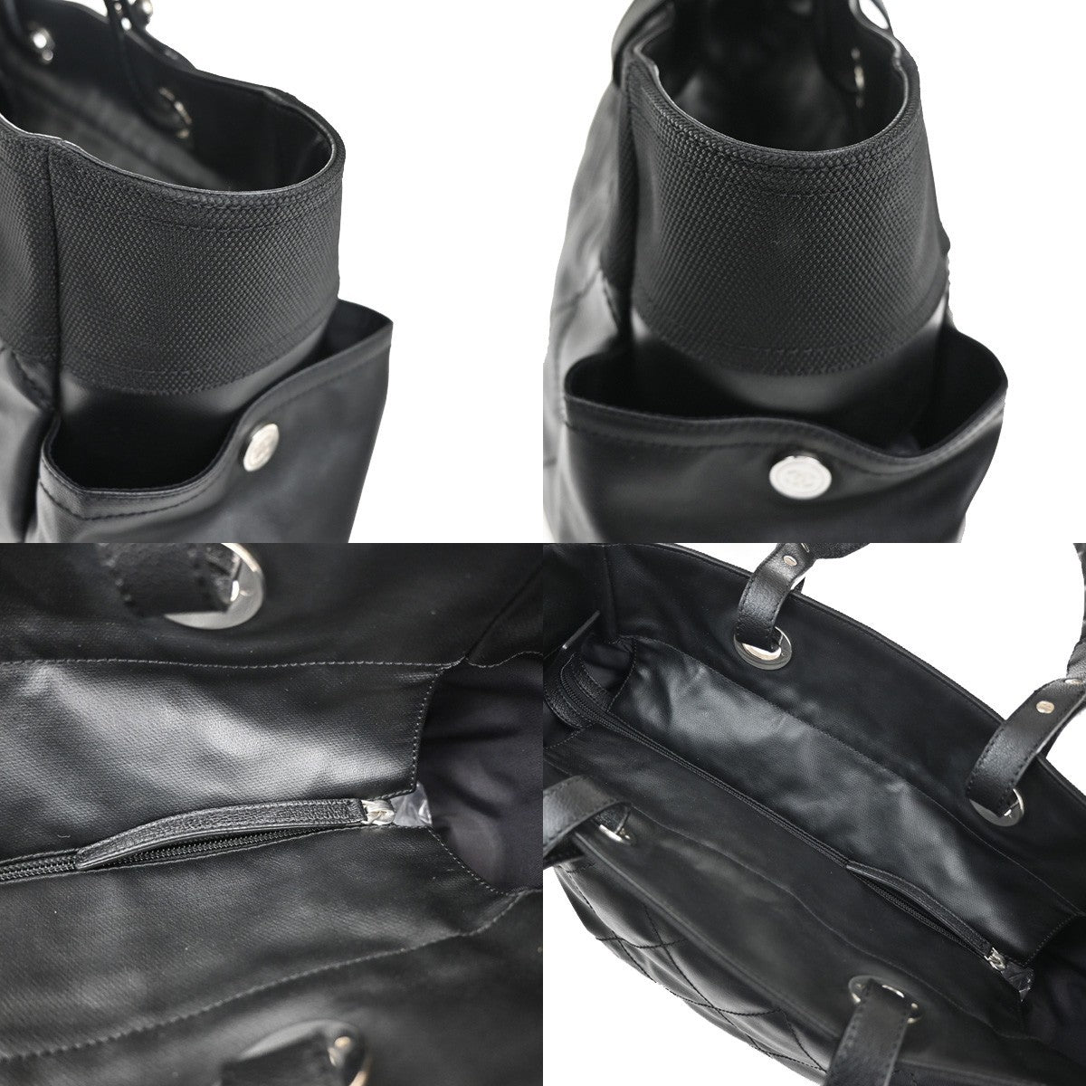 Chanel Biarritz Pocket Tote Quilted Coated Canvas