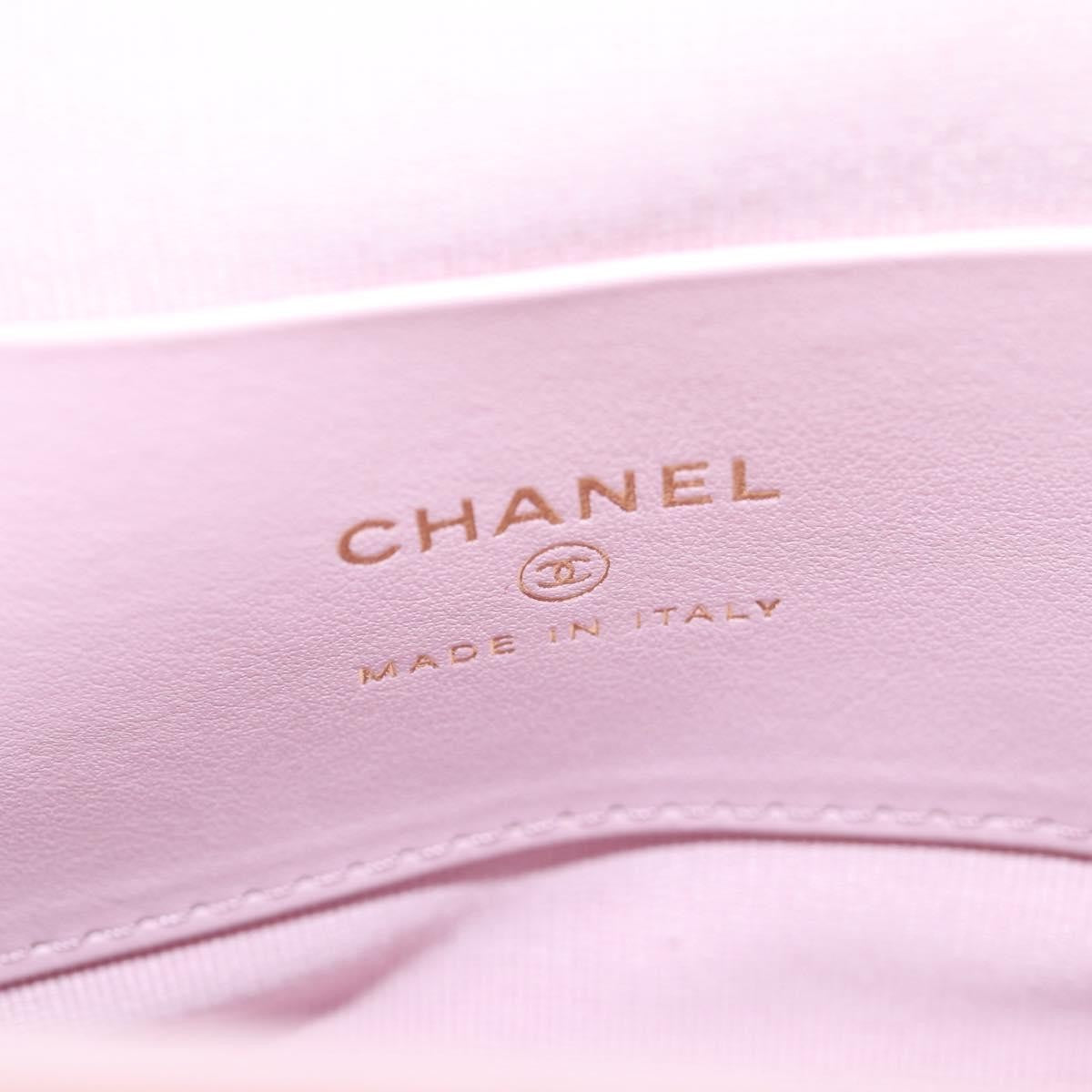 Chanel Bow Frame Clutch With Chain Quilted Patent with Lambskin