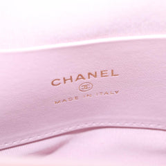 Chanel Bow Frame Clutch With Chain Quilted Patent with Lambskin