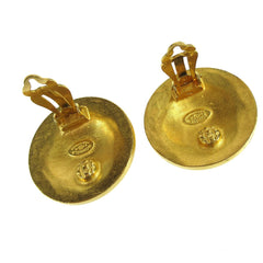 Chanel Vintage Round CC Clip-On Earrings Metal