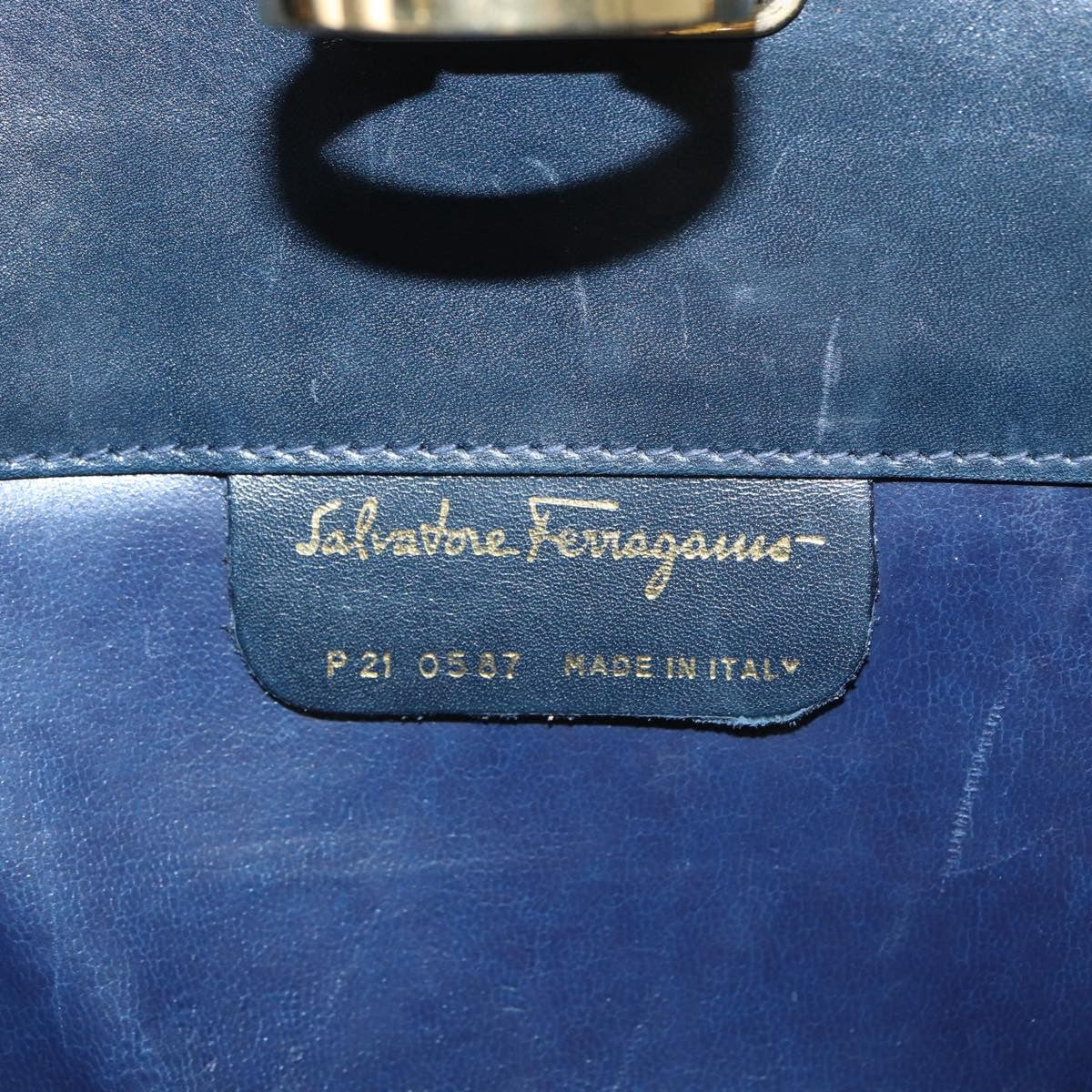 Salvatore Ferragamo Vintage Gancini Chain Shoulder Bag Leather