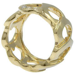 Cartier C de Cartier Link Band Ring 18K Yellow Gold and Pave Diamonds